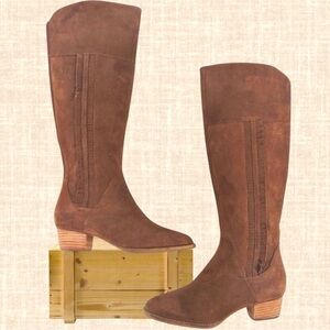 Blondo Nestle Waterproof Suede Knee High Fringe Zip Boot / Size 5.5M Women